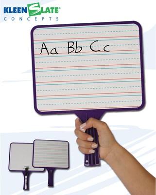 KleenSlate Rectangular Hand Held Whiteboards , Double-sided, Blank/Handwriting, 32/Pk