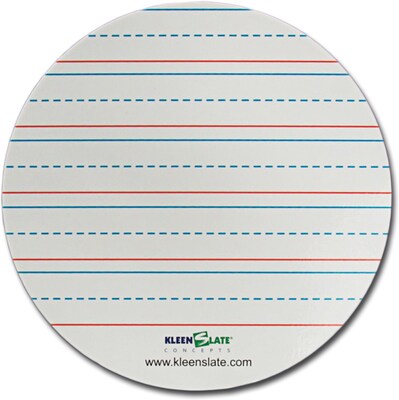 Kleenslate® Manuscript Lined Circle Replacement Dry Erase Sheets, 8" x 8"