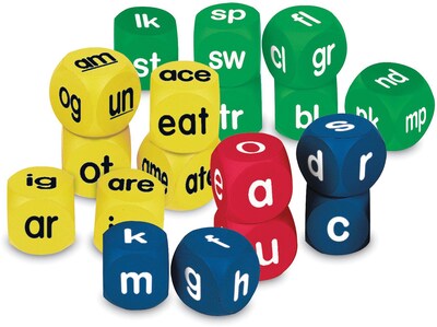 Learning Resources Phonics Cubes Class Set, 3 Sets of 6 Cubes | Quill