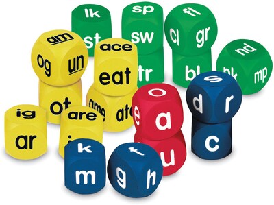 Phonics Cubes Class Set, 3 Sets of 6 Cubes