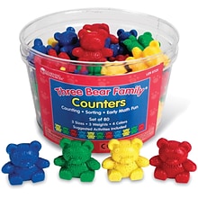 Three Bear Family Counters Basic Set, 4 Colors, Set of 80 (LER0725)