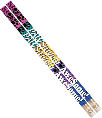 Musgrave Pawsitively Awesome Motivational Pencils, Pack of 12 (MUS2484D)