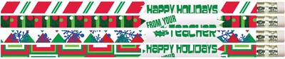 Musgrave Happy Holidays From Your Teacher Motivational Pencils, Pack of 12 (MUS2519D)