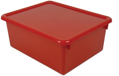 Romanoff Products Plastic Stowaway Letter Box With Lid, 10.5 x 5 x 13, Red (ROM16002)