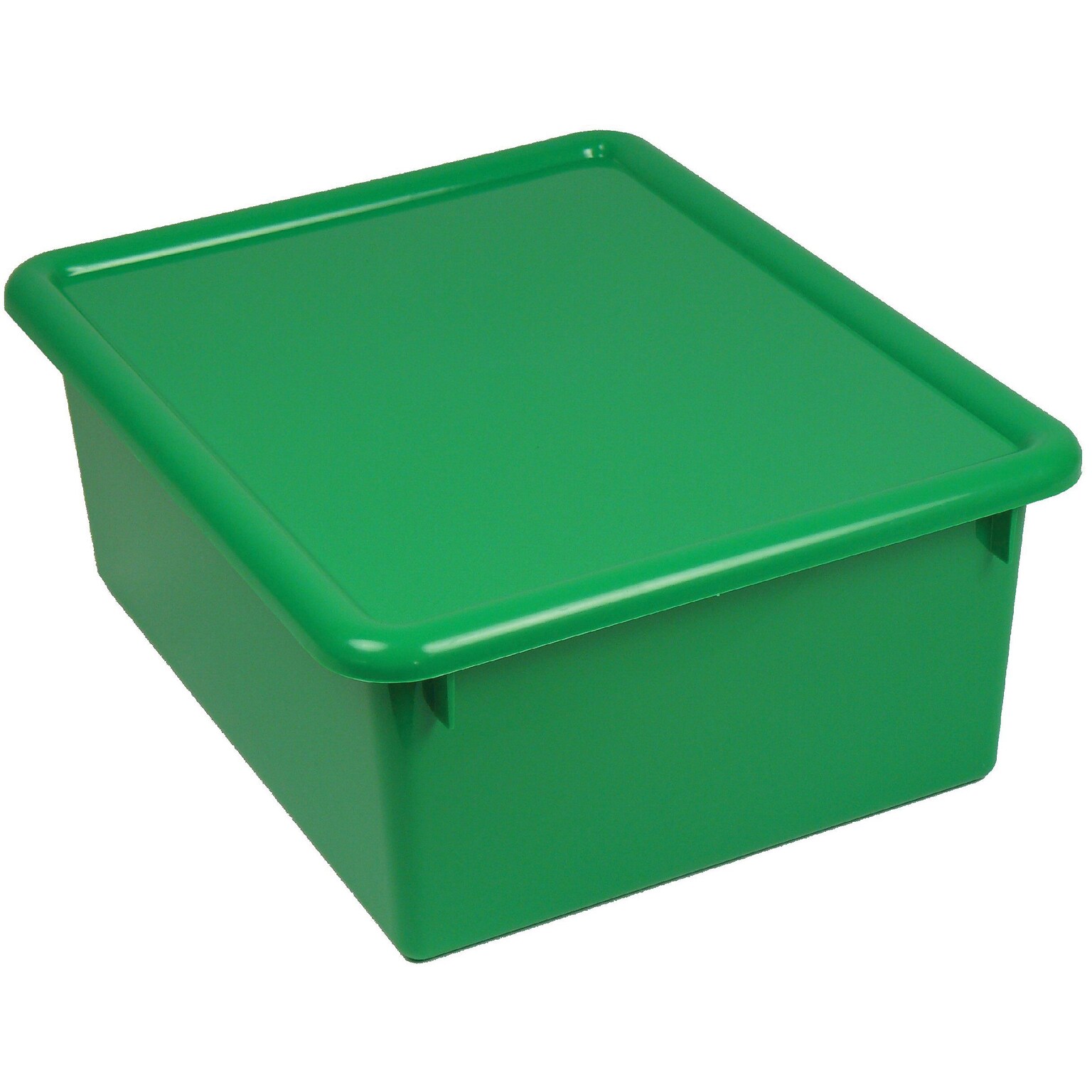 Romanoff Stowaway Letter Box 13.5H x 10.75W Plastic Bin With Lid, Green (ROM16005)