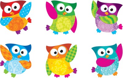 TREND T-10880 3 DieCut Mini Owl Accents, Multicolor