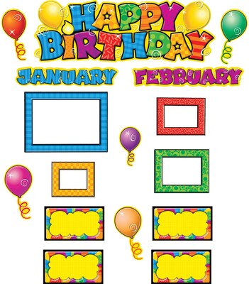 Happy Birthday Mini Bulletin Board 16x5-1/2 Grades K and up