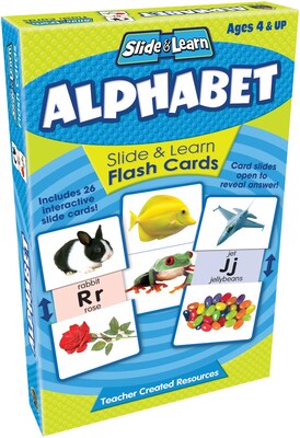 Slide & Learn Flash Cards, Alphabet, Double-sided, 13 cards