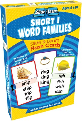 Teacher Created Resources® Short I Word Families Slide & Learn Flash Cards, Grades Kindergarten-2nd