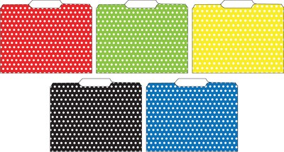Top Notch Teacher Products Polka Dot File Folder, 3-Tab, Letter Size, Assorted Polka Dots, 12/Pack (TOP3304)