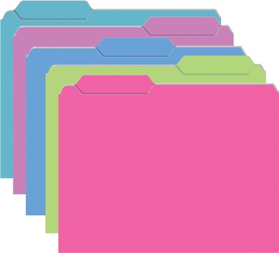 Top Notch Teacher Products Galactic File Folder, 3-Tab, Letter Size, Assorted Bright Colors, 10/Pack (TOP3316)