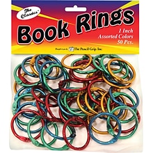 Pencil Grip Book Rings, Medium Capacity, Assorted Colors, 3/Bundle (TPG189)