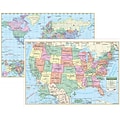 Kappa Map Group U.S. & World Wall Map Combo, 40 x 28 (UNI12489)