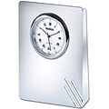 Natico Contempo II Desk Clock With Lines, Silver