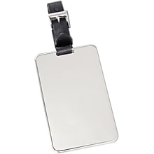 Natico Luggage Tag With Leather Strap, Silver