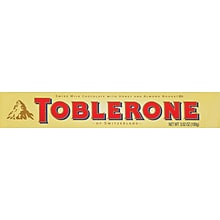 Toblerone Swiss Milk Chocolate Bar, Honey and Almond Nougat, 3.52 oz. Bars, 20/Box (KFI000702210054)