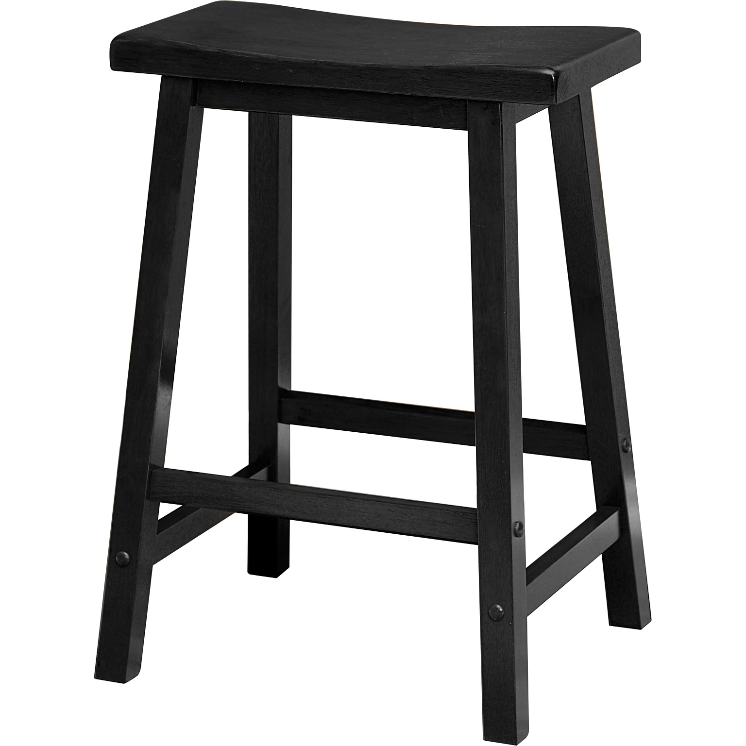 Winsome 24 Wood Saddle Seat Stool, Black