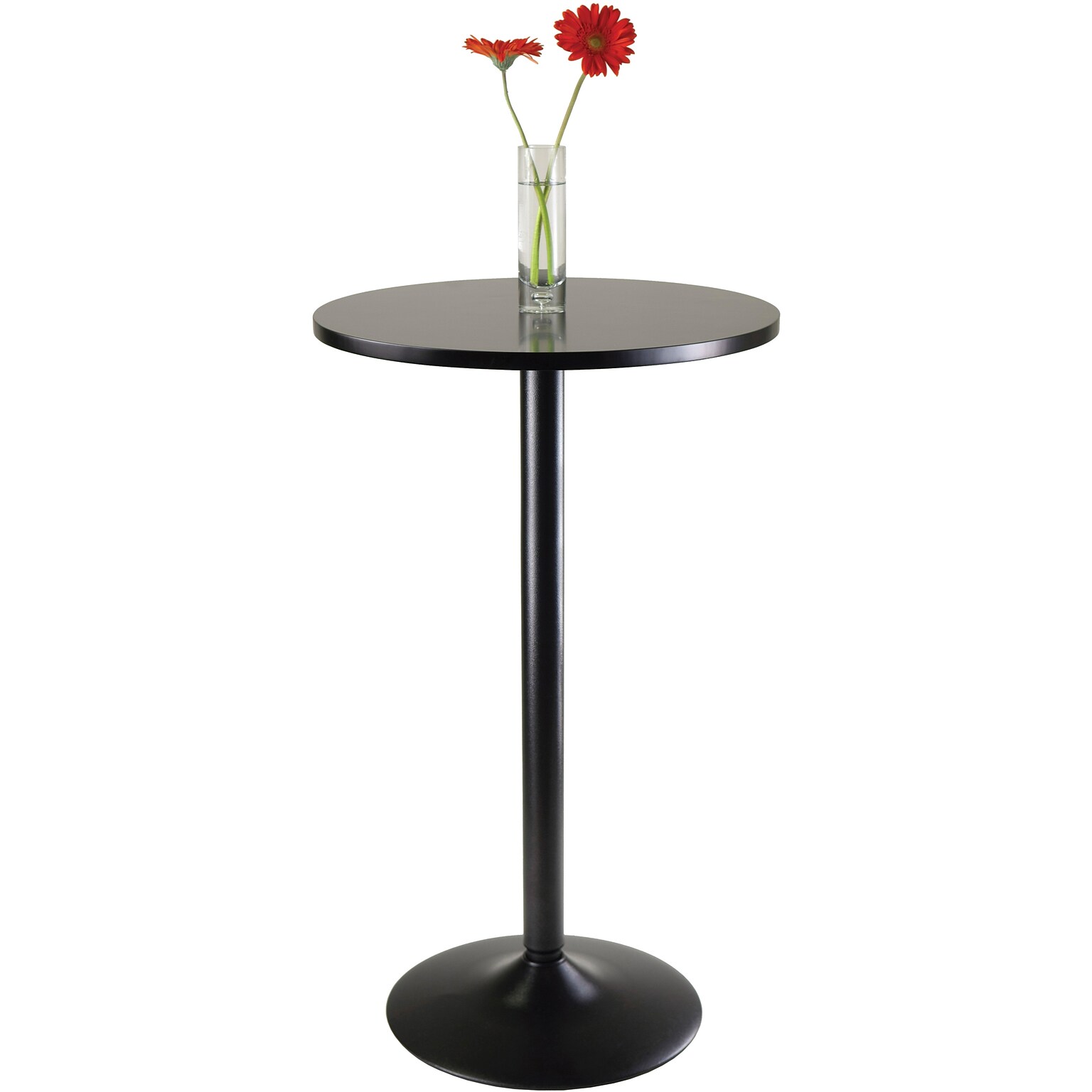 Winsome 39.76 x 23.66 x 23.66 MDF Round Pub Table, Black