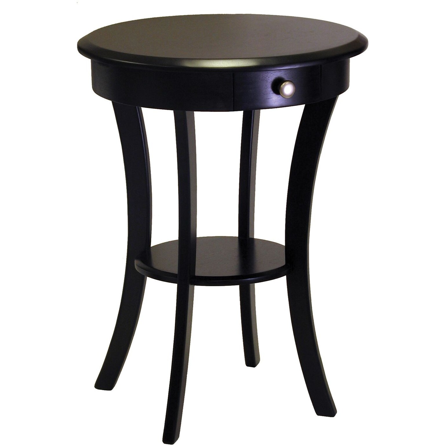 Winsome Sasha 27 x 20 x 20 Wood Round Accent Table, Black