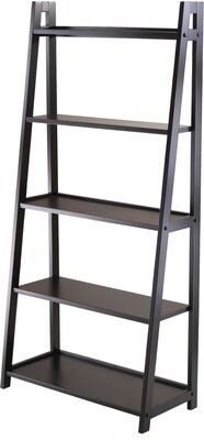 Winsome Solid/Composite Wood 5-Tier A-Frame Shelf, Black