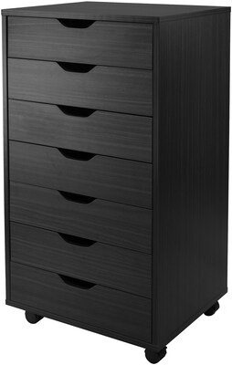 Winsome 7-Drawer Composite Wood Halifax Cabinet, Black, (20792)