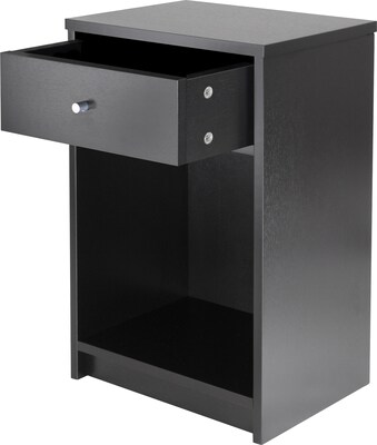 Winsome Squamish 23.82 x 15 3/4 x 12 1/2 Composite Wood Accent Table With 1 Drawer, Black