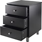 Winsome Daniel 22" x 16.61" x 15 3/4" Composite Wood Accent Table With 3 Drawers, Black