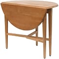 Winsome Hannah 29 1/2 x 42 x 42 Wood Round Double Drop Leaf Gate Leg Table, Light Oak