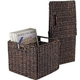 Winsome Granville Corn Husk Small Foldable Basket, Chocolate, 2/Pack (38211)