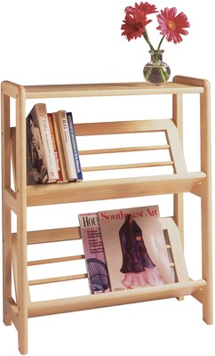 Winsome Mission Beech Wood 4-Tier Bookshelf With Slanted Shelf, Natural