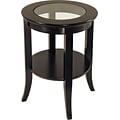 Winsome Genoa 22.56 x 18.47 x 18.47 Composite Wood End Table With Glass inset, Dark Espresso