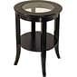 Winsome Genoa 22.56" x 18.47" x 18.47" Composite Wood End Table With Glass inset, Dark Espresso