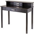 Winsome Liso Wood Home Office Set Writing Desk With Hutch, Dark Espresso, 2 Pieces