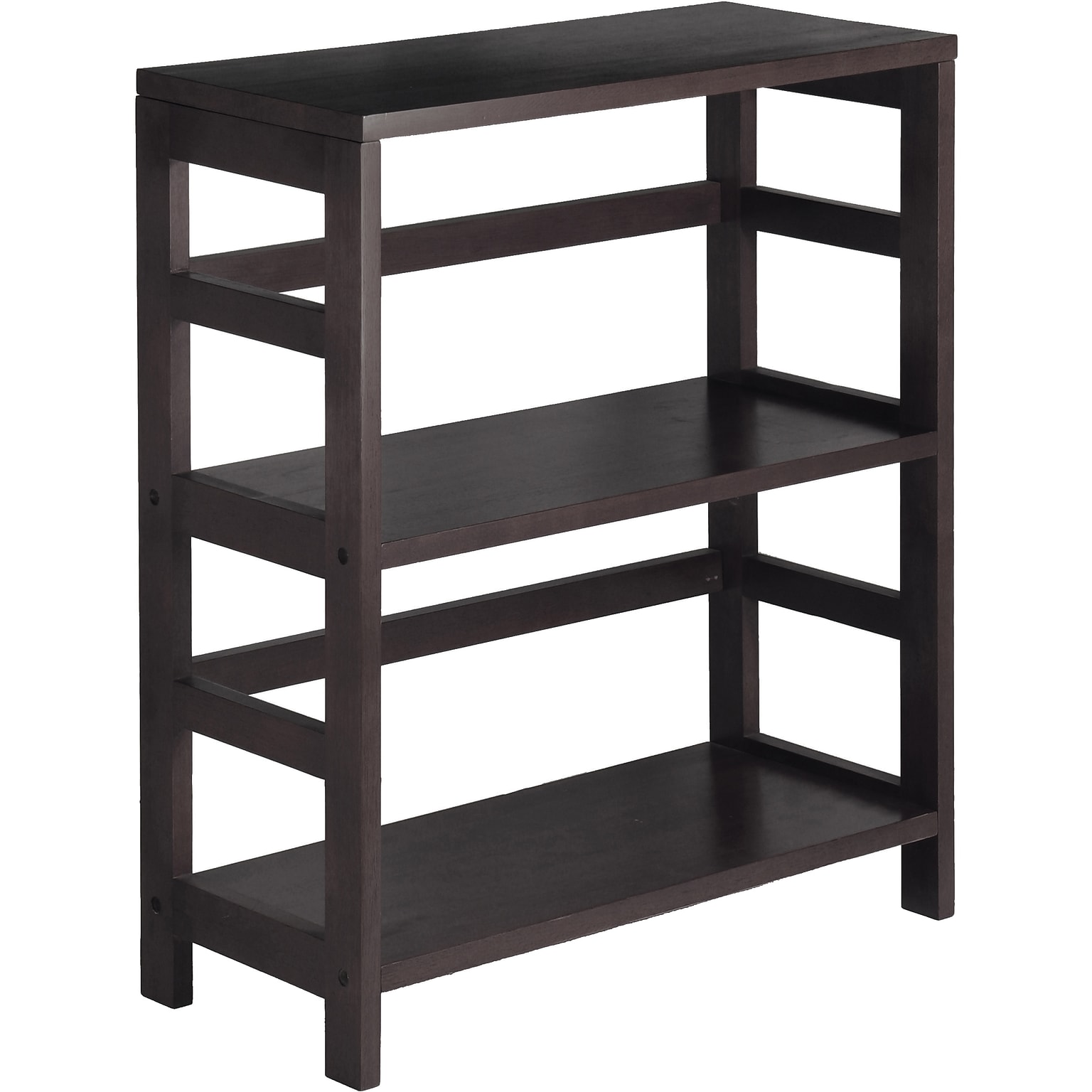 Winsome Leo Solid/Composite Wood 2-Tier Wide Storage Shelf, Espresso