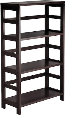 Winsome Leo Beech Wood 3-Tier Wide Storage Shelf, Espresso