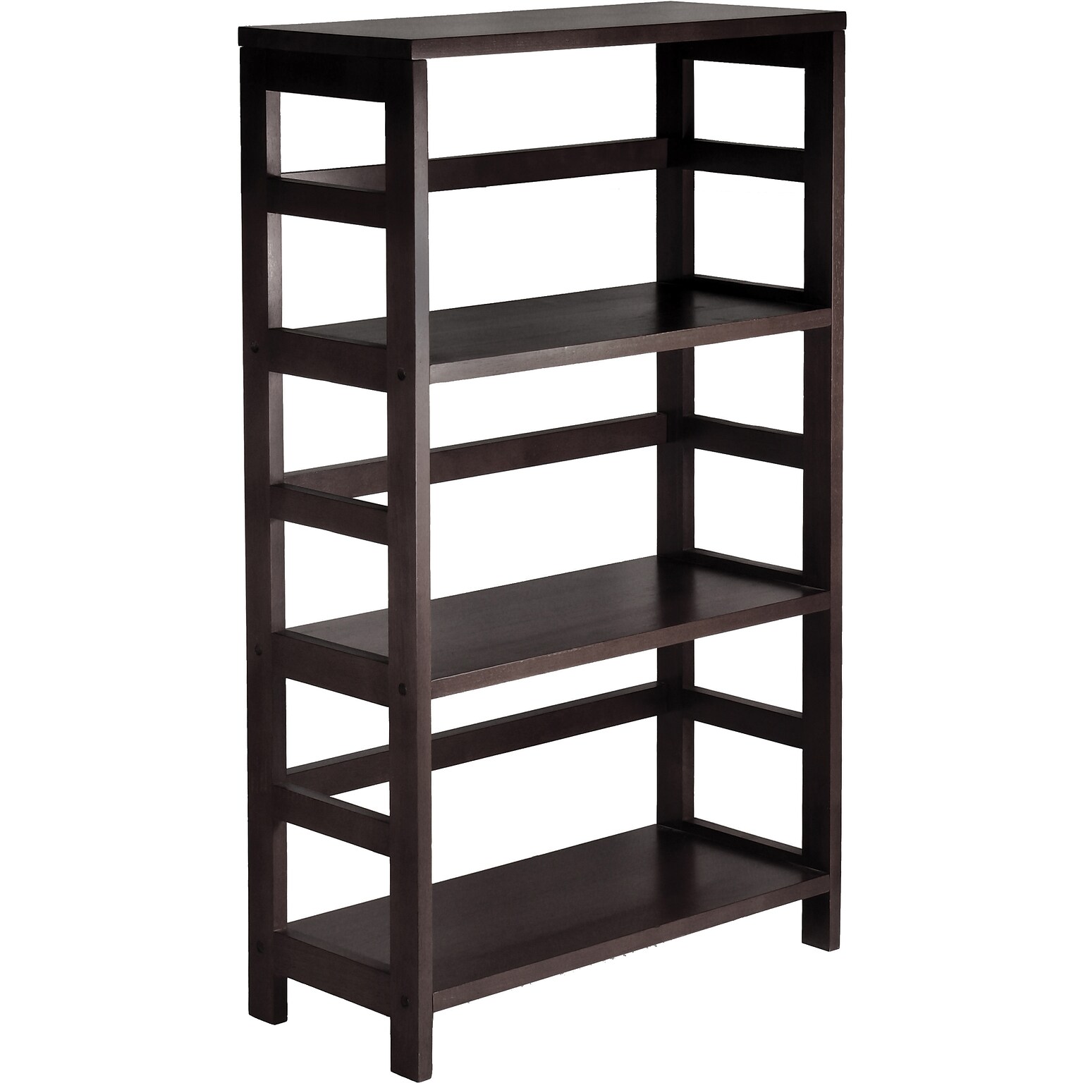 Winsome Leo Beech Wood 3-Tier Wide Storage Shelf, Espresso