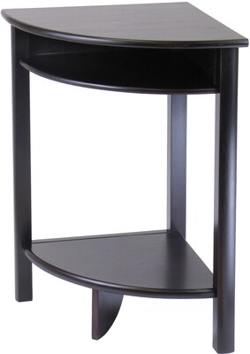 Winsome Liso 31.1" x 20 1/2" x 20 1/2" Composite Wood Corner Table With Cube Storage, Dark Brown