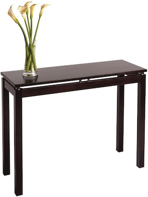 Winsome Linea 29.52" x 39.37" x 13.93" Wood Console/Hall Table With Chrome Accent, Dark Espresso