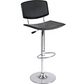 Winsome Spectrum Faux Leather High Back L Shape Air Lift Stool, Black