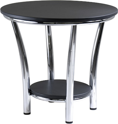 Winsome Maya 22.05 x 23.82 x 23.82 Medium Density Fiber Round End Table, Black