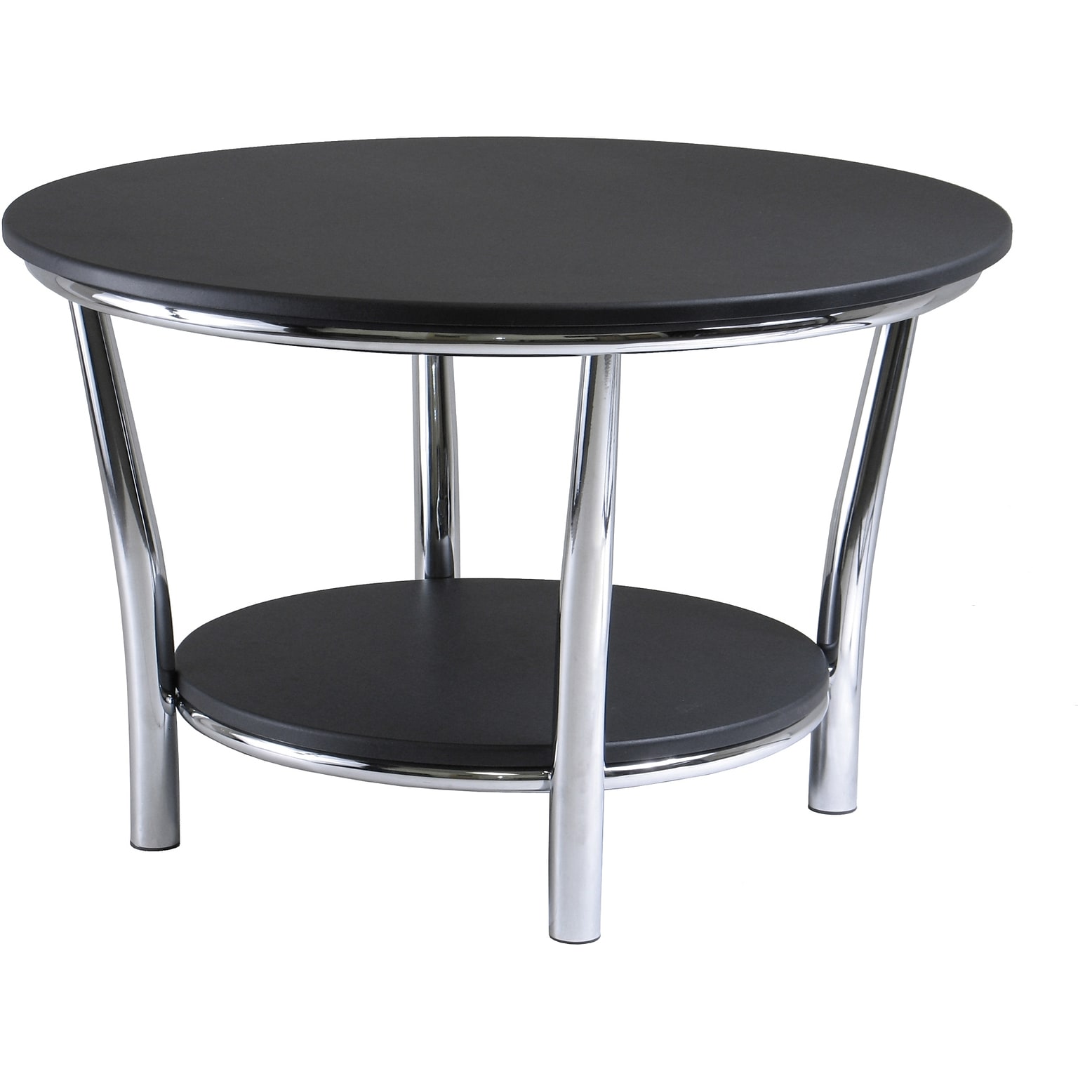 Winsome Maya 18.7 x 29.33 x 29.33 Medium Density Fiber Round Coffee Table, Black