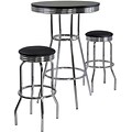 Winsome Summit 40.55 x 30 x 30 Wood Round Pub Table With 2 Swivel Stool, Black, 3 Pieces