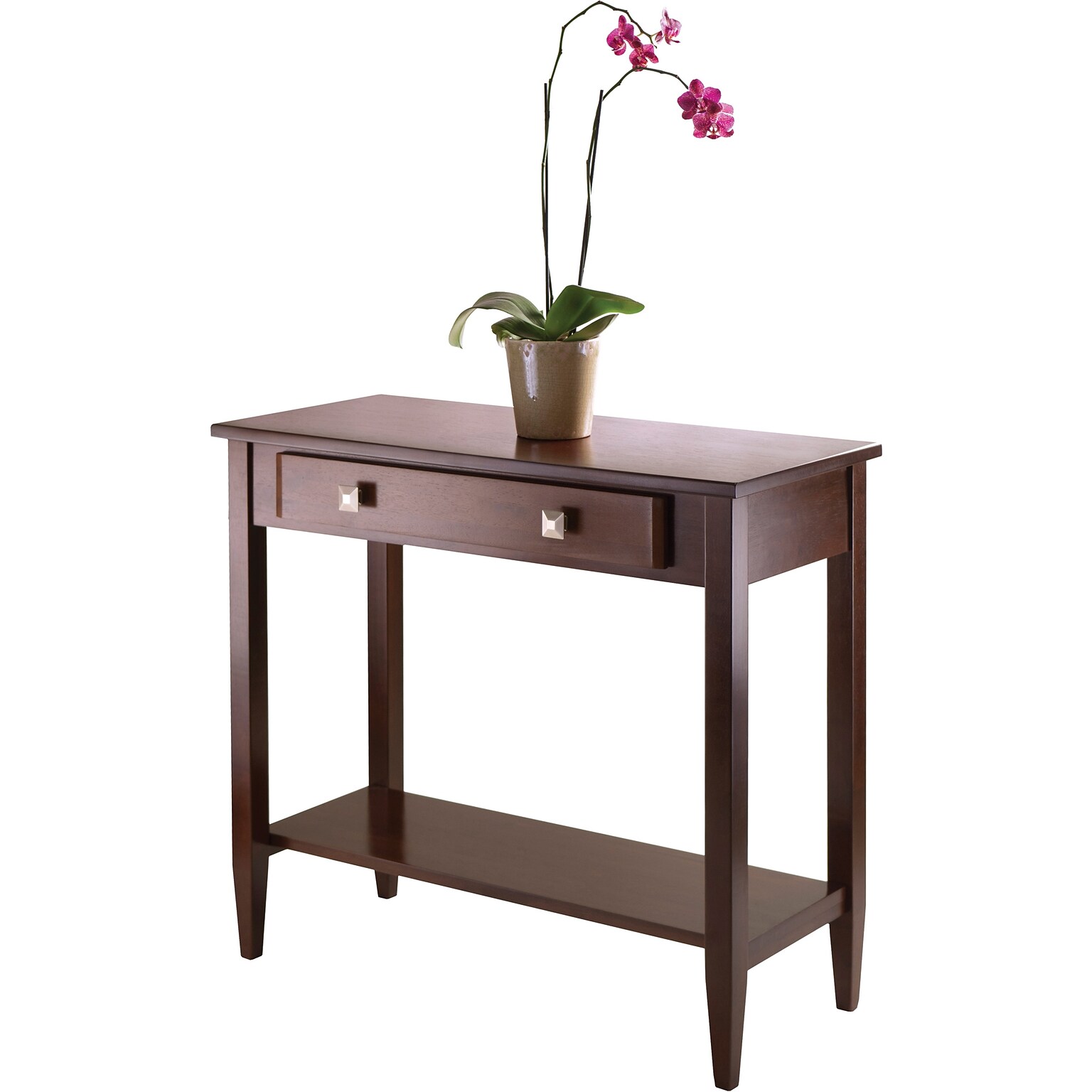 Winsome Richmond 33.98 x 29.92 x 15.69 Wood Console Hall Table Tapered Leg, Brown