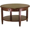 Winsome 18 x 30 x 30 Concord Wood Round Coffee Table, Antique Walnut