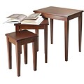 Winsome Regalia 21.6 x 20 x 14.9 Beech Wood Nesting Table, Brown, 3 Pieces
