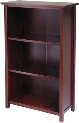 Winsome Milan Solid/Composite Wood 4-Tier Medium Storage Shelf or Bookcase, Antique Walnut
