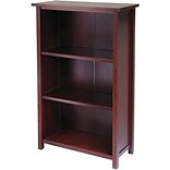 Winsome Milan Solid/Composite Wood 4-Tier Medium Storage Shelf or Bookcase, Antique Walnut