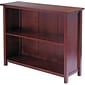 Winsome Milan Solid/Composite Wood 3-Tier Long Storage Shelf or Bookcase, Antique Walnut
