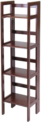 Winsome Solid/Composite Wood 4-Tier Narrow Folding Shelf, Antique Walnut