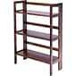 Winsome Solid/Composite Wood 3-Tier Wide Folding and Stackable Shelf, Antique Walnut